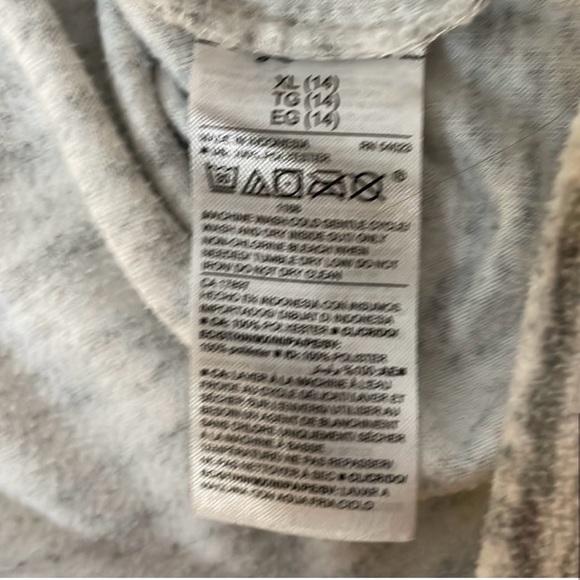 Old Navy gray & white fleece with tie knot girls size XL 14 - Picture 5 of 13